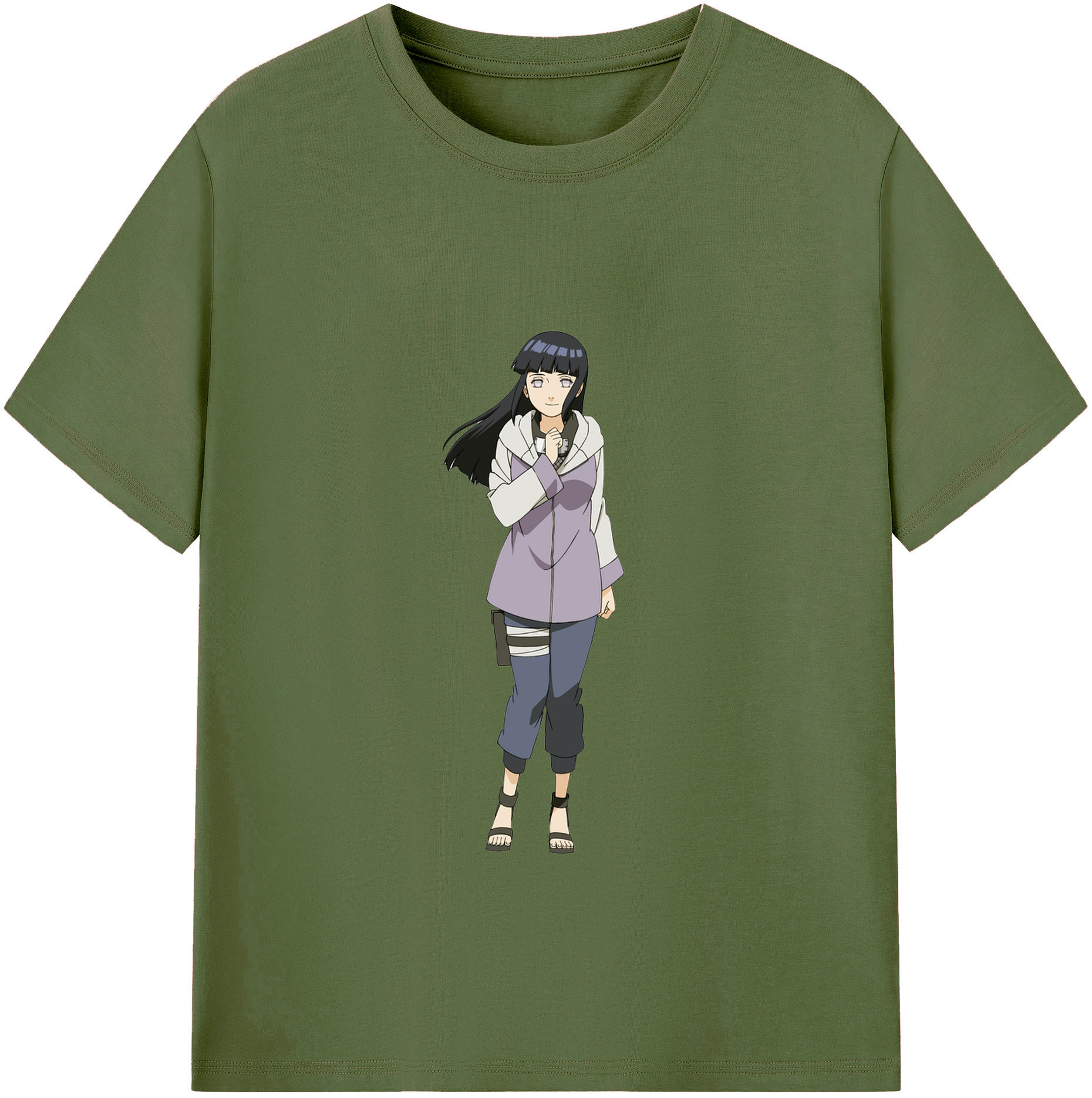 （画像用） NARUTO -ナルト- 日向ヒナタ Hyūga Hinata 綿100％半袖Tシャツ（フロントプリント）